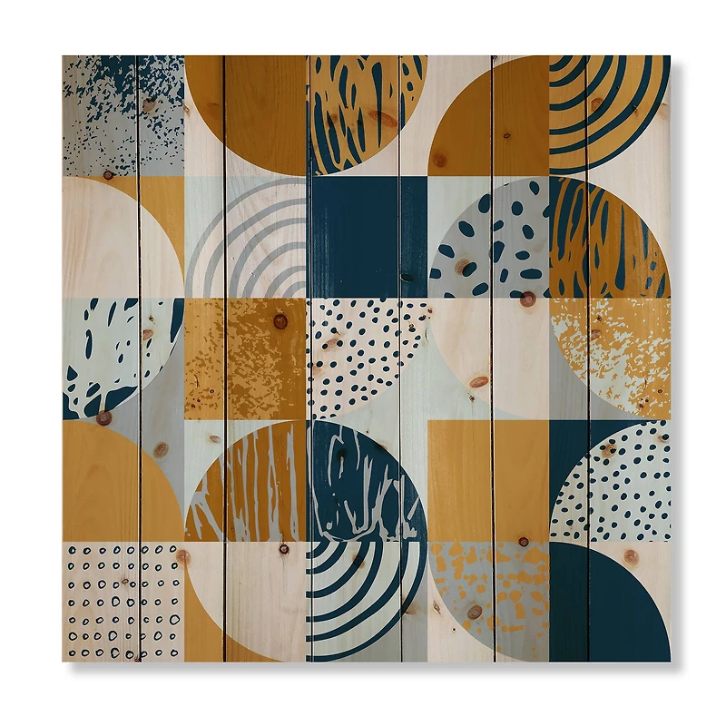 Designart - Retro Semicircles Circles and Squares