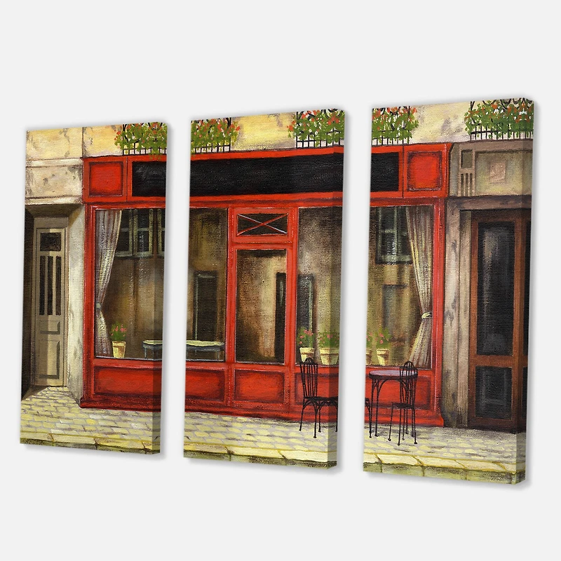 Designart - Red Facade of Charming Shop In Paris I