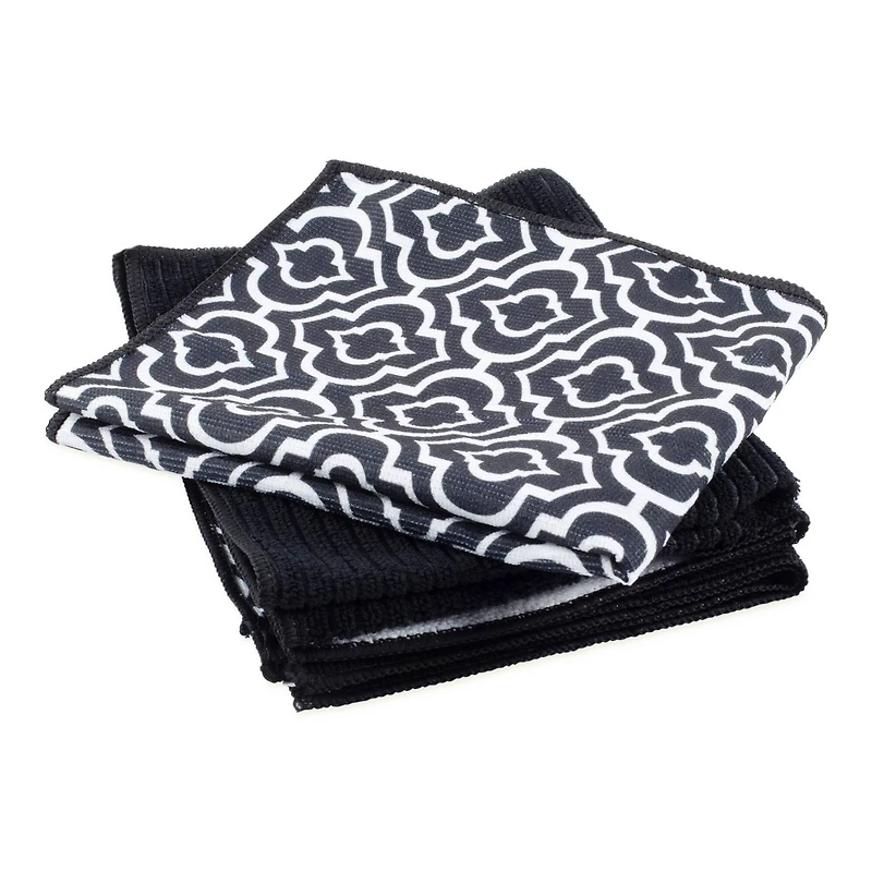 DII® Black Lattice Microfiber Dishtowel Set