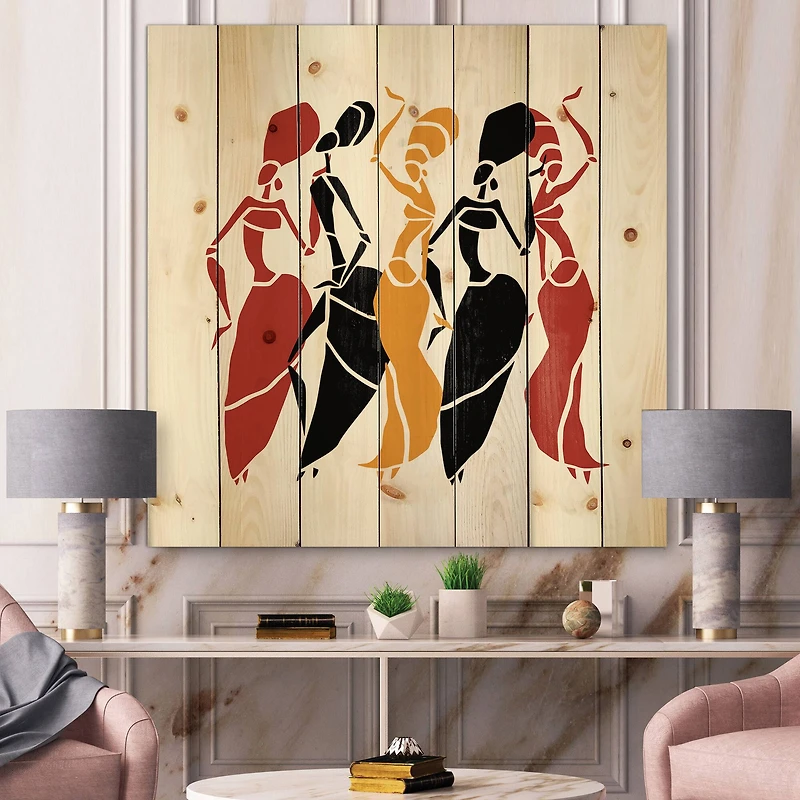 Designart - Beautiful Dancers Afro American Silhouettes