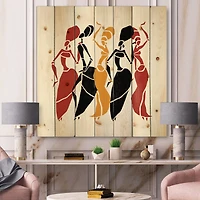 Designart - Beautiful Dancers Afro American Silhouettes
