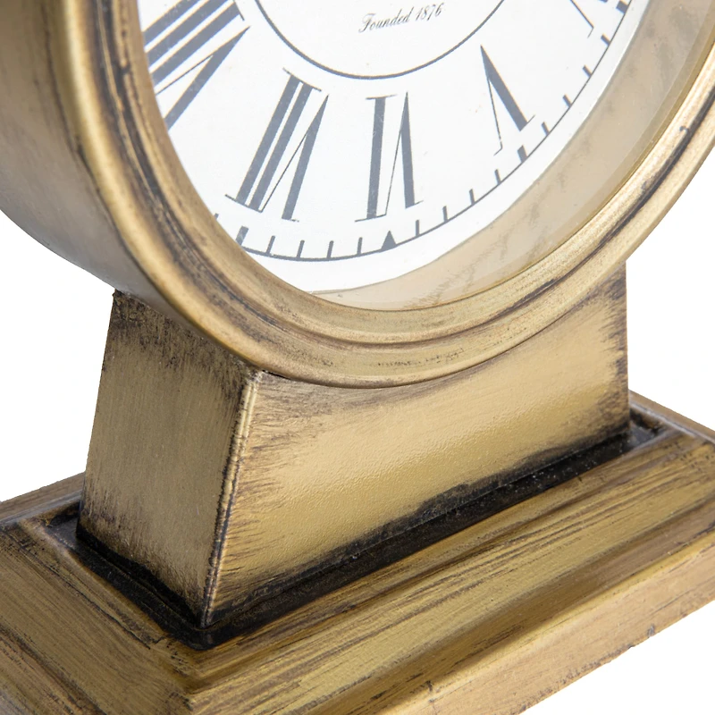 Hello Honey® 8.5" Gold Metal Mantel Clock