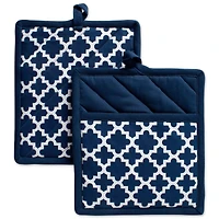 DII® Nautical Blue Lattice Potholder Set
