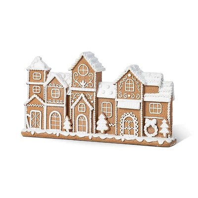 Glitzhome® 12" Christmas Resin Gingerbread Townhouse Table Decor