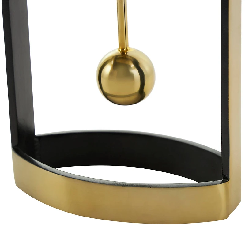 13" Gold Aluminum Tall Clock with Swinging Ball Pendulum