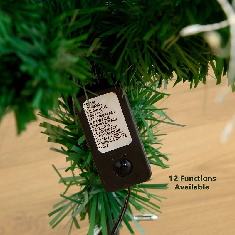 5ft. Fiber Optic Warm White LED Lights Pine Artificial Christmas Tree