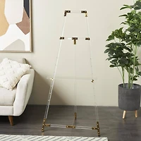 56.5" Clear Acrylic Plastic Adjustable 7-Tier Display Easel with Gold Accents & Chain Support