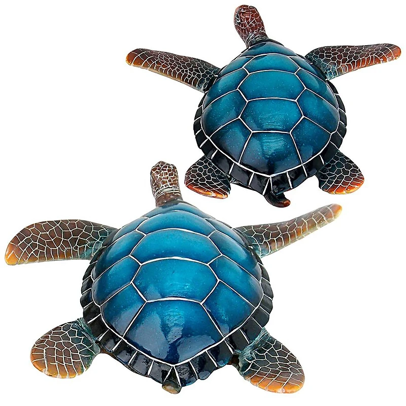 Design Toscano 12" Blue Sea Turtle Statues, 2ct.