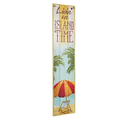 American Art Décor™ 47.25" Flip Flop Repair Island Time Double-Sided Hanging & Leaning Wall Sign