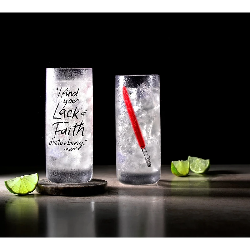 JoyJolt® Star Wars™ 14.2oz. New Hope Darth Vader Red Lightsaber Tall Drinking Glass, 2ct.