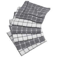 DII® Gray Combo Windowpane Dishcloths, 6ct.