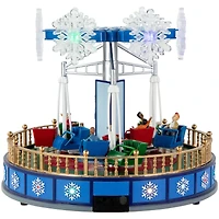 LED Lighted Animated and Musical Carnival Ride Christmas Village Display - 12"