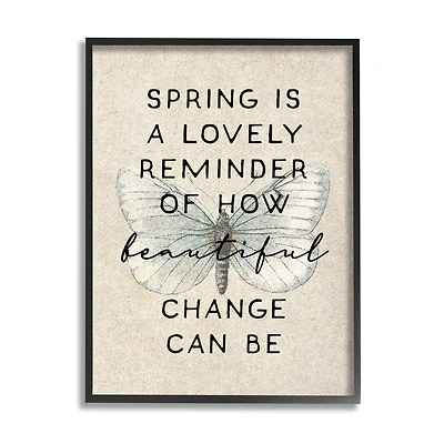 Stupell Industries How Beautiful Change Can Be Quote Spring Butterfly Framed Wall Art