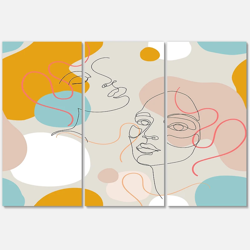 Designart - Minimal One Line Portrait of Female Face II