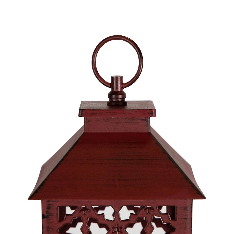 Snowflakes "Joy" Christmas Candle Lantern - 11"