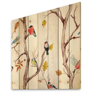 Designart - Fall Trees and Little Birds