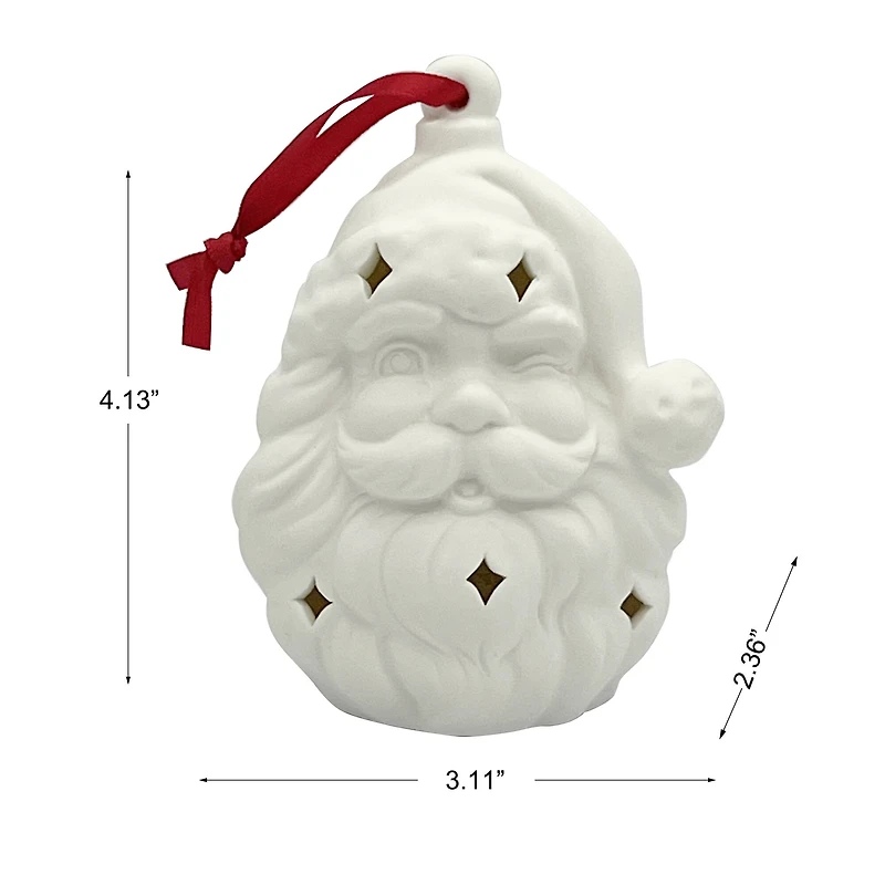 4" DIY LED Ceramic Santa Ornament by Make Market®
