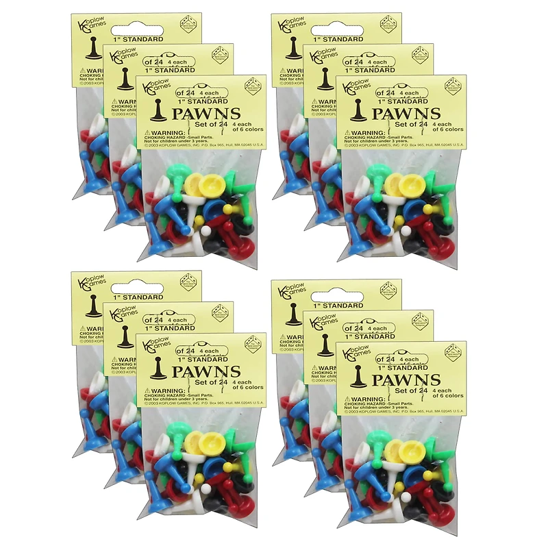 Koplow Games Standard Pawns, 24 Per Pack, 12 Packs