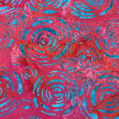 Feldman Premium Indonesian Batik Raspberry Turquoise Cotton Fabric