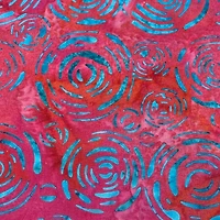 Feldman Premium Indonesian Batik Raspberry Turquoise Cotton Fabric