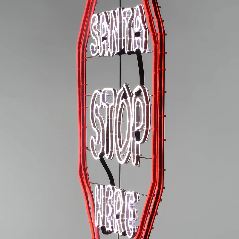 44'' Santa Stop Here LED Light Strip Sign