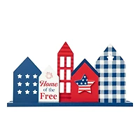 Glitzhome® 16" Wooden Patriotic America House Table Décor