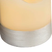 Cream & Silver Traditional Flameless Candle