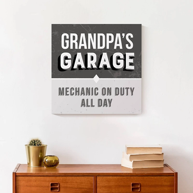 Grandpa's Garage Canvas Wall Art