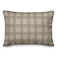Brown Holiday Plaid Throw Pillow