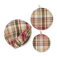 Give Thanks Plaid Woven Dish Cover Set