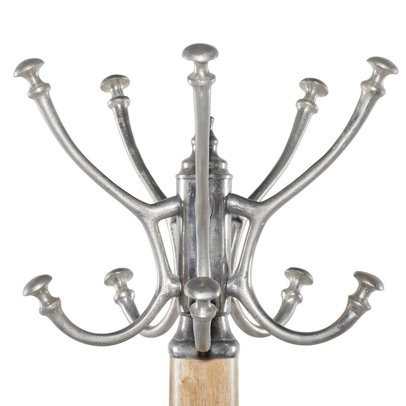 Silver Mango Wood Traditional Coat Rack, 72" x  19" x  19"