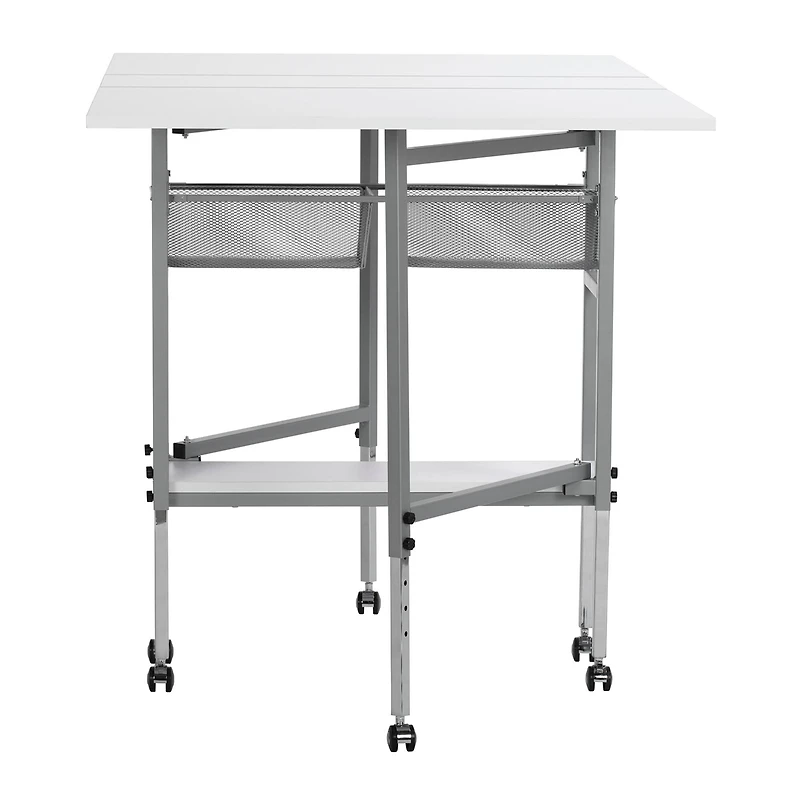 Sew Ready Craft Table with Storage Basket & Shelf