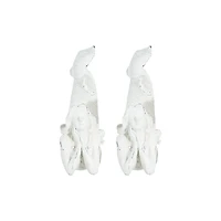 Hello Honey® Distressed White Stone Mermaid Bookends Set