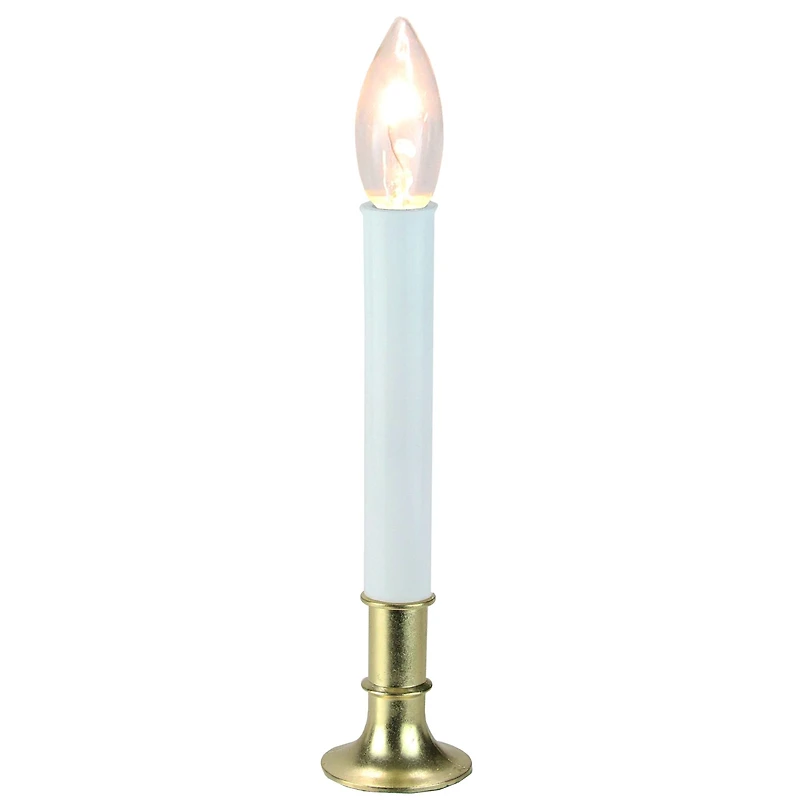 9" White & Gold Christmas Candle Lamp with Sensor