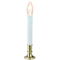 9" White & Gold Christmas Candle Lamp with Sensor