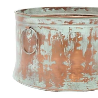 Copper Metal Rustic Planter Set