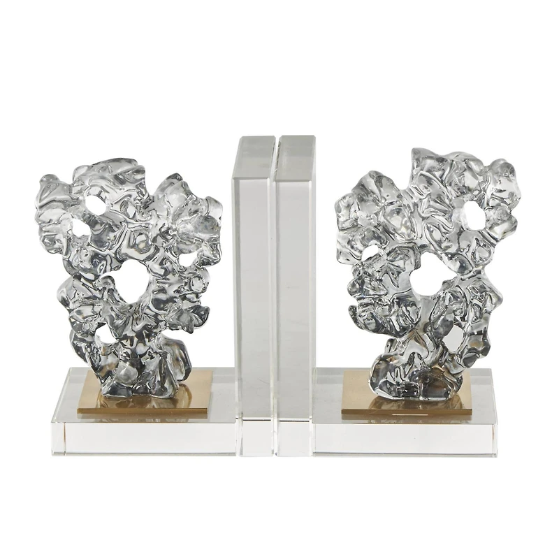 6" Clear Glass Decorative Bookends, 2ct.