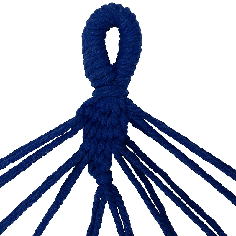 100" x 41" Hammock with Netted Fringe & Wooden Bars