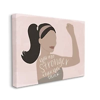 Stupell Industries You're Stronger Than You Think Phrase Motivational Woman Canvas Wall Art