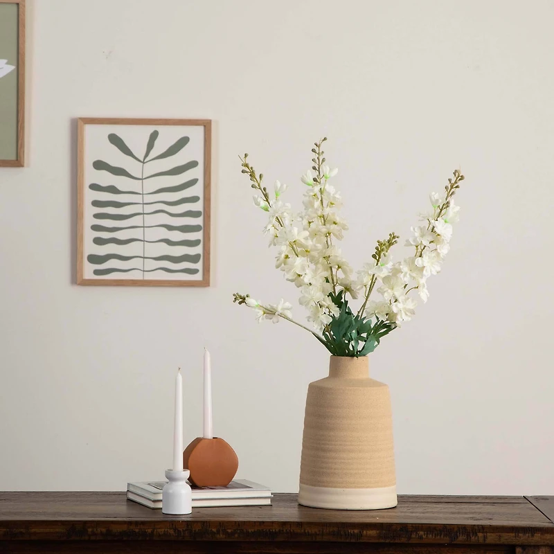 33" White Delphinium Flower Stems, 3ct.