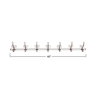 Hello Honey® 40'' Gray Metal Rod with 7 Numbered Wall Hooks
