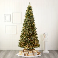 9ft. Pre-Lit Wisconsin Slim Snow Tip Pine Artificial Christmas Tree with Clear LED Lights