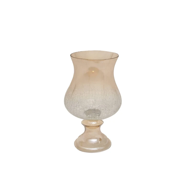 16" Gold Glass Traditional Candle Holder