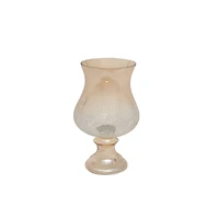 16" Gold Glass Traditional Candle Holder
