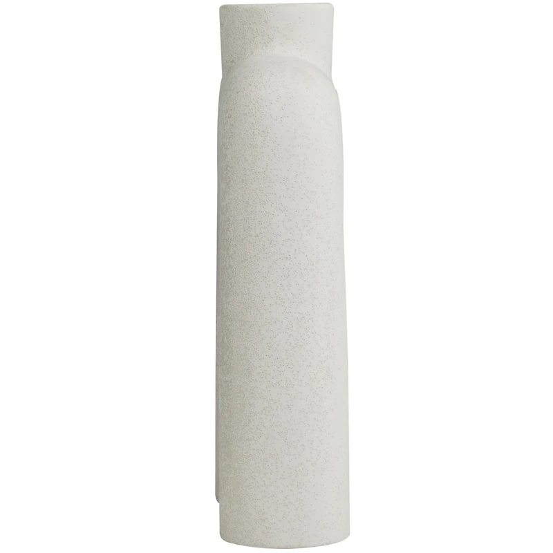 The Novogratz 13" Arched Abstract White Ceramic Vase