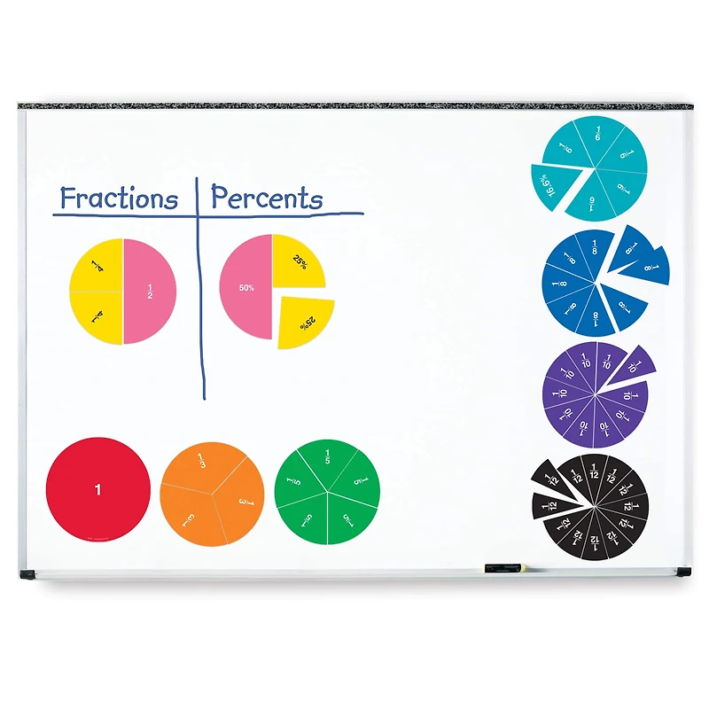 Learning Resources Double-Sided Magnetic Fraction Circles, 9ct.