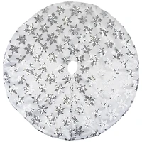 20" White & Silver Sequin Snowflake Mini Tree Skirt