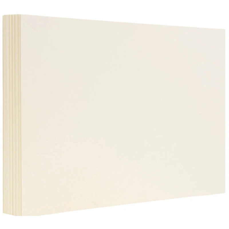 JAM Paper 5" x 6" Ivory Blank Flat Note Cards