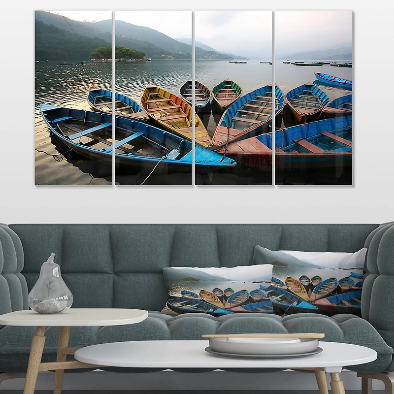 Designart - Beautiful Boats in Phewa Lake