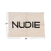 Hello Honey® 40" x 27" White & Black Cotton Tufted Nudie Bath Mat